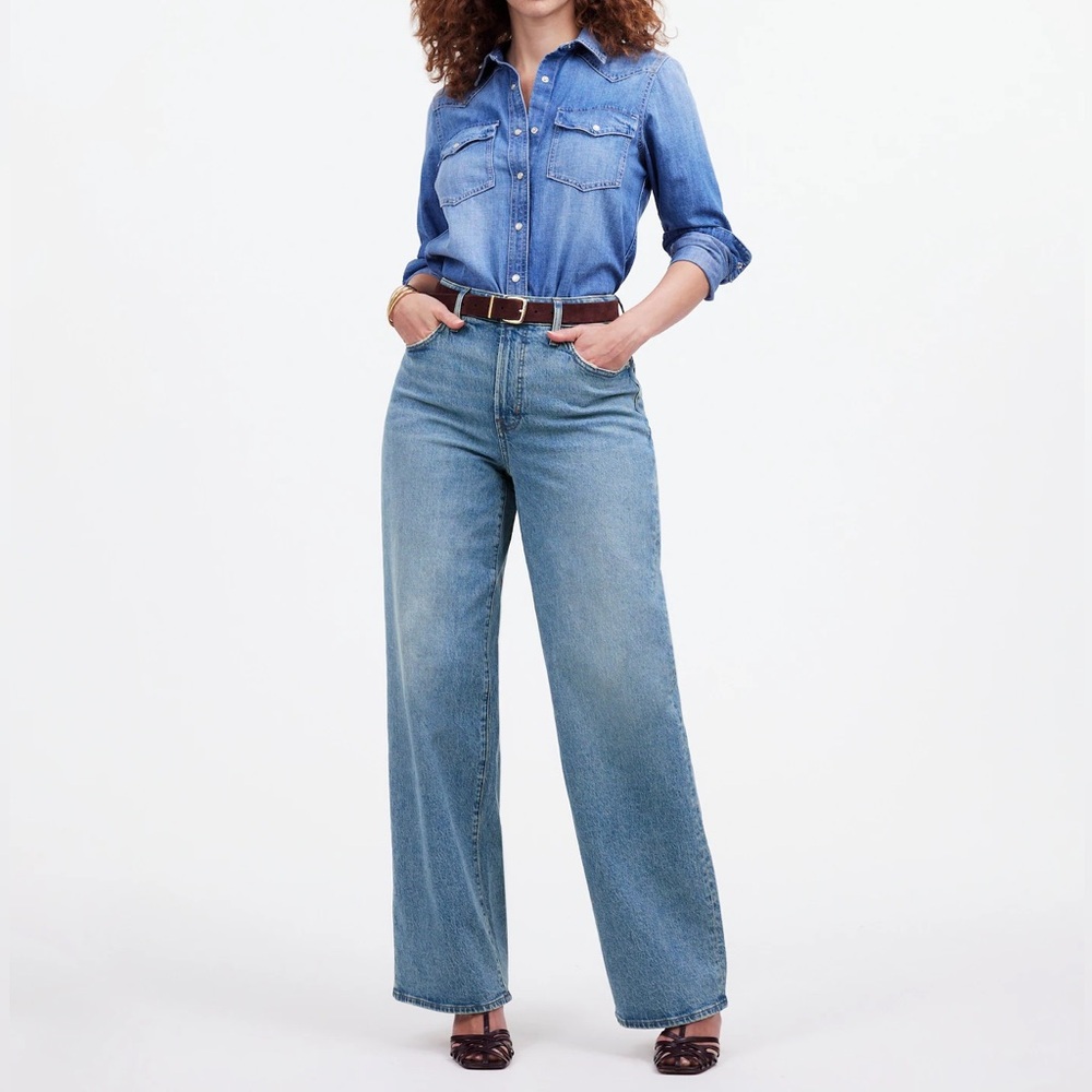 Madewell The Curvy Perfect Vintage Wide-Leg Jean in Enmore Wash